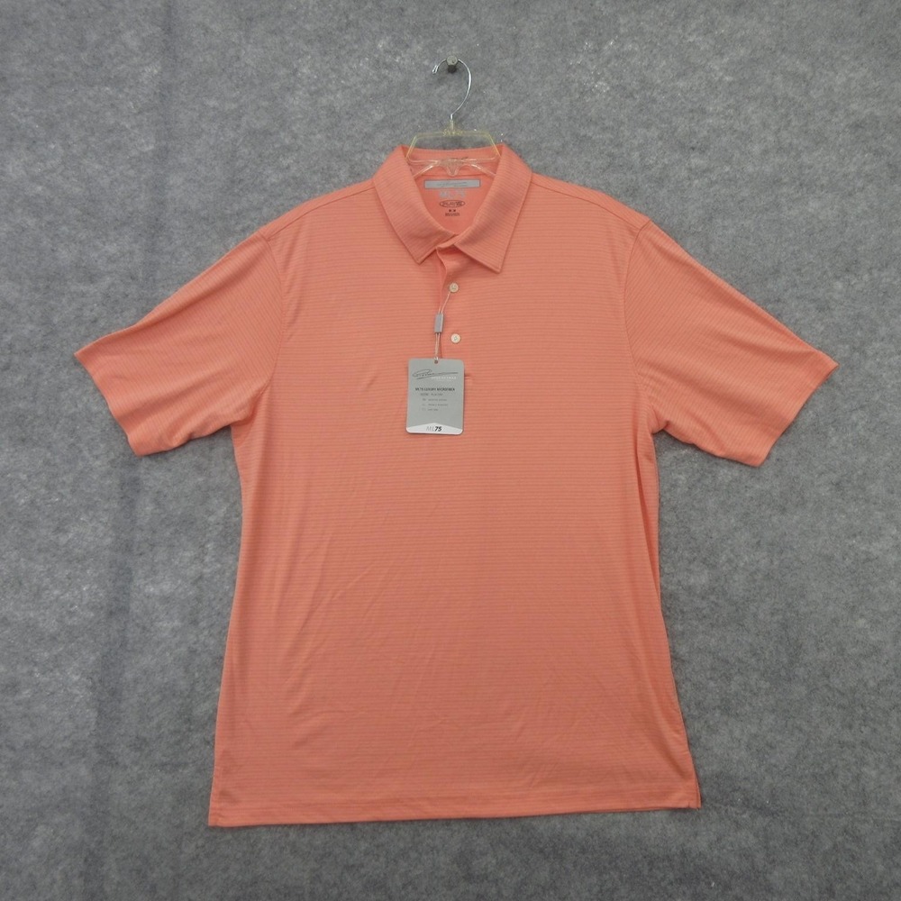 Greg Norman Polo Shirt Mens Medium Orange ML75 PlayDry Golf Moisture Wicking